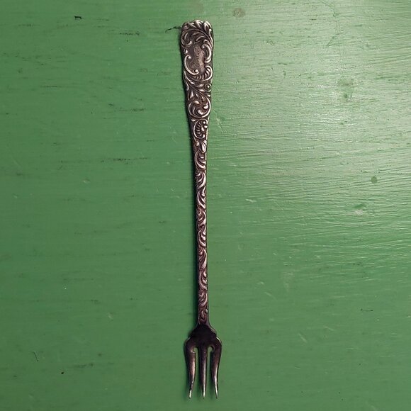 Vintage Silver Monogrammed olive/pickle fork - Picture 1 of 4